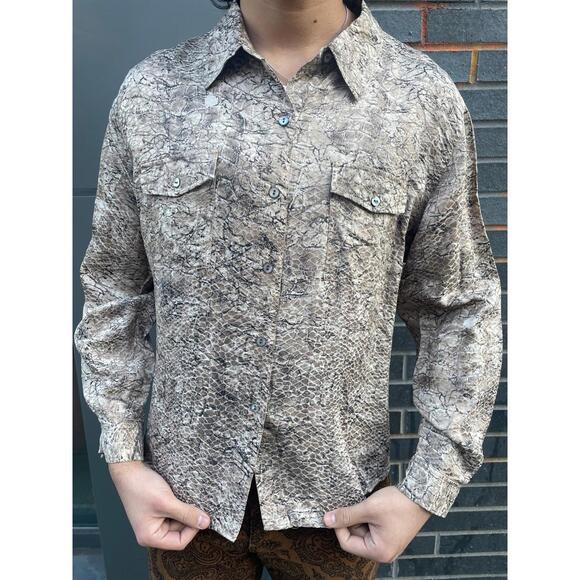 Tops - Silk Blend Snakeskin Blouse